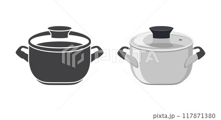 pot with lid icon, cartoon style pot with lid icon, cartoon style 117871380