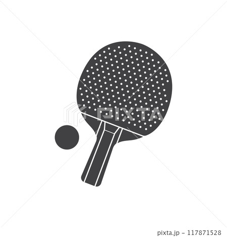 Ping pong icon in flat style. Racket and ball vector illustration on isolated background. Table tennis sign business concept. 117871528