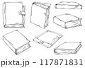 Books Hand drawn Line Sketch Illustration Bundle 117871831