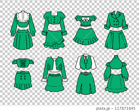 綠色偶像服裝插圖集 117871845