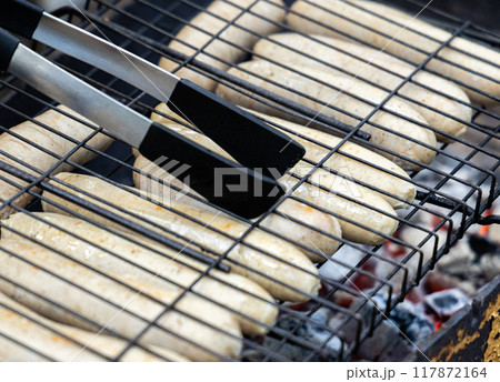Grilled Sausages On A Hot Summer Day Grilled Sausages On A Hot Summer Day 117872164