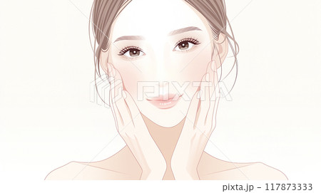エステをイメージしたビューティーな女性のイラスト 117873333