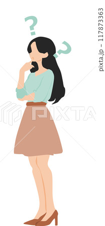 考え事をする女性のイラスト 117873363