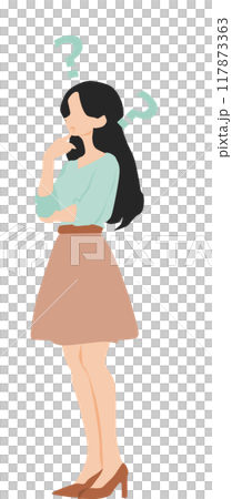 考え事をする女性のイラスト 117873363