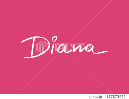 Female name Diana calligraphy. Girls name handwritten lettering calligraphy typescript. Vector illustration 117873453