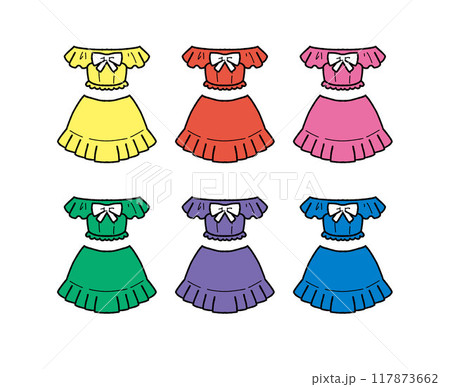 アイドル衣装のイラストセット アイドル衣装のイラストセット 117873662