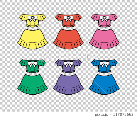 アイドル衣装のイラストセット アイドル衣装のイラストセット 117873662