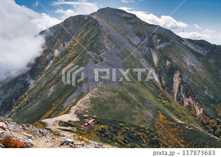 紅葉の一ノ沢から大天井岳 117873683