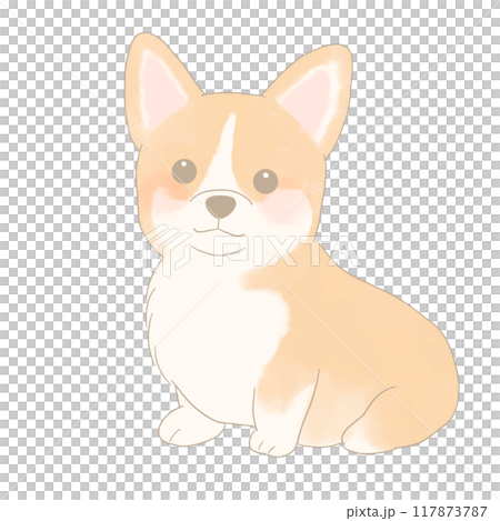 坐著的柯基犬的插圖 117873787