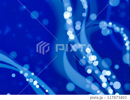 青いウェーブとパーティクルの背景イメージ素材 117873803
