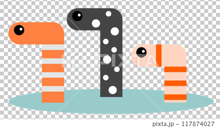 Illustration of a cute garden eel, popular at aquariums 117874027