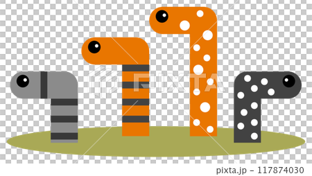 Illustration of a cute garden eel, popular at aquariums 117874030