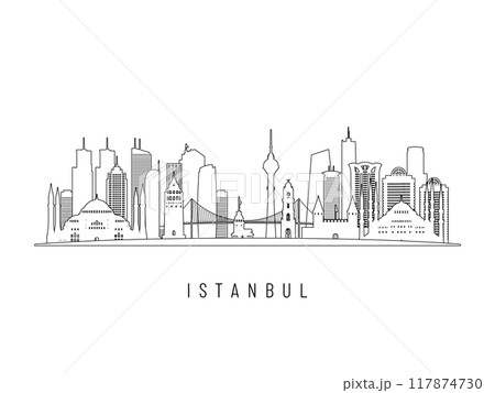 Detailed Istanbul skyline vector illustration.  117874730