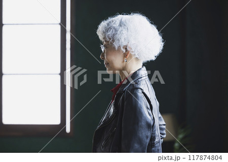 グレイヘアの女性 117874804