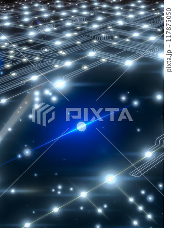サイバー空間に浮かぶ宇宙のイメージ素材 117875050