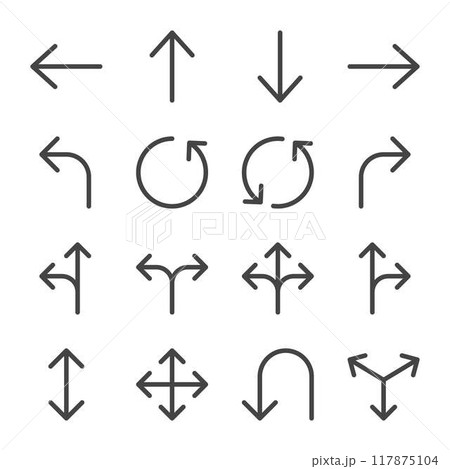 arrow simple line icon set arrow simple line icon set 117875104