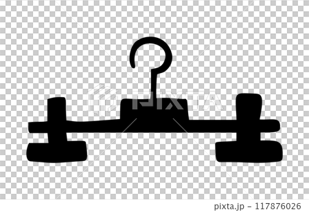 Doodle clothes hanger. Hand drawn cute fashion style scribble Doodle clothes hanger. Hand drawn cute fashion style scribble 117876026