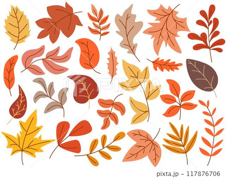 Set of colorful autumn leaves Set of colorful autumn leaves 117876706