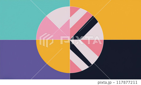 Colorful abstract background with dynamic geometric elements 117877211