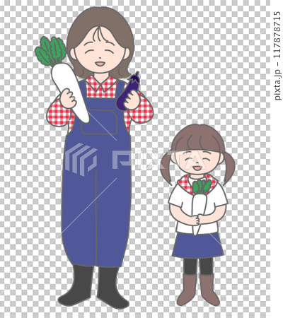 農業母女微笑全身 117878715