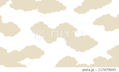 和風の雲シルエットのシンプルな背景_16:9 117879045