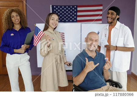 People Voting Together At Election Day 117880366
