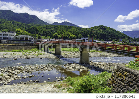 用瀬　流しひなの里　千代川の雛橋　鳥取県鳥取市 117880643