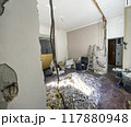 Interior Room Under Renovation with Debris and Tools 117880948