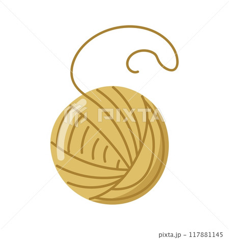Yellow ball of wool yarn vector icon Yellow ball of wool yarn vector icon 117881145