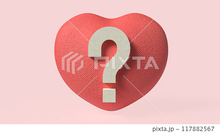 The heart and  question symbol for love or abstract  concept 3d rendering. 117882567