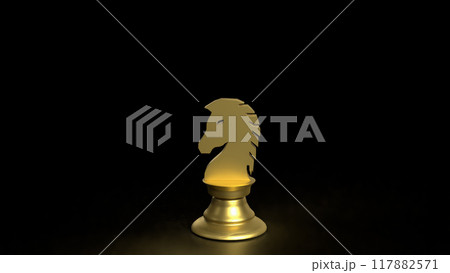 The gold knight chess for Business concept 3d rendering. The gold knight chess for Business concept 3d rendering. 117882571