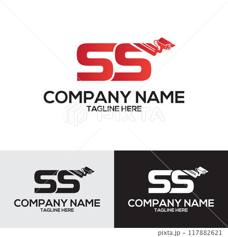 SS Letter With Shield CCTV Camera Security Service Logo Template	 117882621
