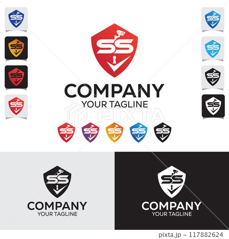 SS Letter With Shield CCTV Camera Security Service Logo Template SS Letter With Shield CCTV Camera Security Service Logo Template 117882624
