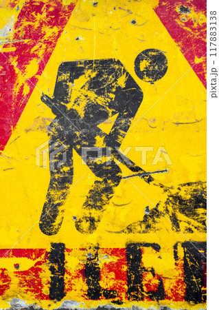 Men at work road sign Men at work road sign 117883138