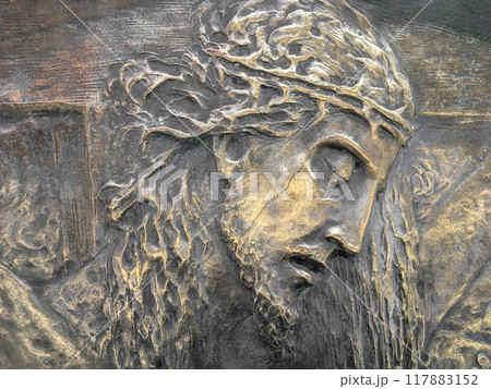 Jesus bronze bas-relief Jesus bronze bas-relief 117883152