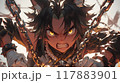 ファンタジーアニメ風の猫の擬人化戦士と砂漠の鎖 117883901