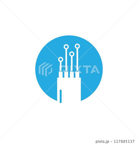 Viber optic cable icon vector flat design template Viber optic cable icon vector flat design template 117885137