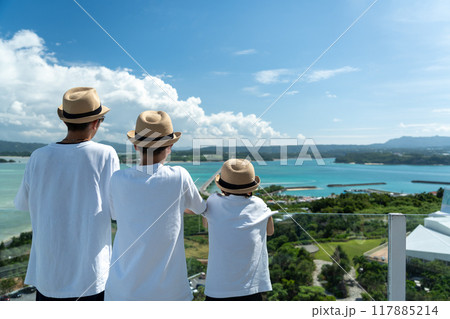 古宇利島から古宇利大橋を望む 古宇利島から古宇利大橋を望む 117885214