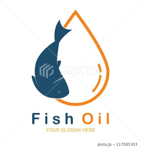 Fish oil logo vector illustration template Fish oil logo vector illustration template 117885303