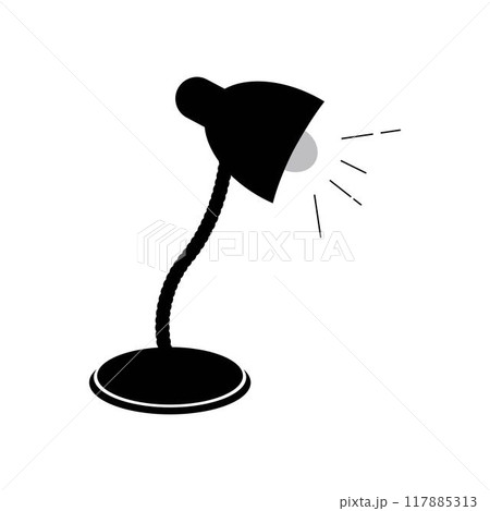Desk lamp icon vector flat design 117885313
