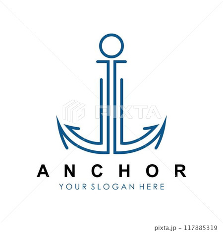 Anchor logo illustration template vector design Anchor logo illustration template vector design 117885319