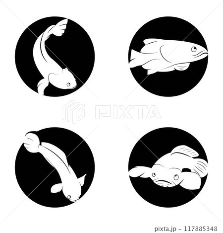 Fish Cork logo vector, Creative Fish Cork logo design concepts template, icon symbol, illustration 117885348