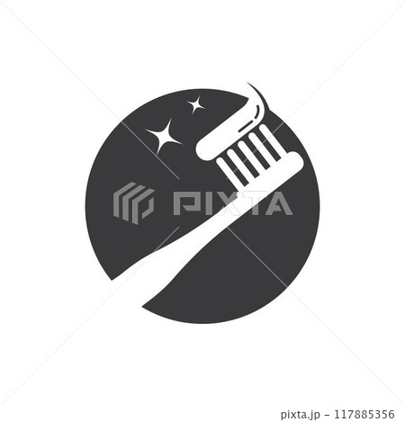 Tooth brush paste logo icon vector template Tooth brush paste logo icon vector template 117885356