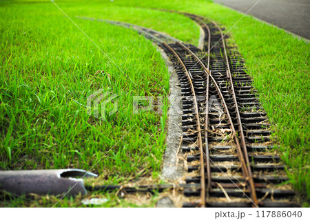 芝生の中の鉄道 117886040