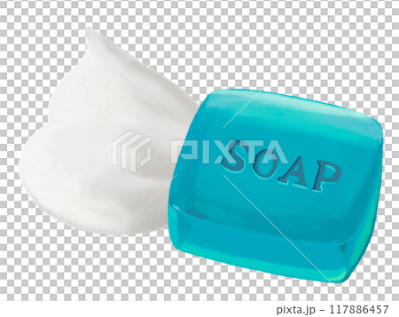 肥皂（藍色）泡沫，壓印 117886457