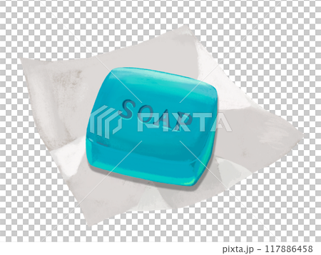 Soap (blue) with wrapper 117886458