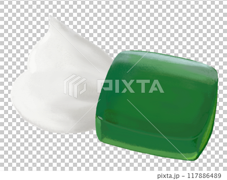 せっけん（グリーン）泡付き 117886489