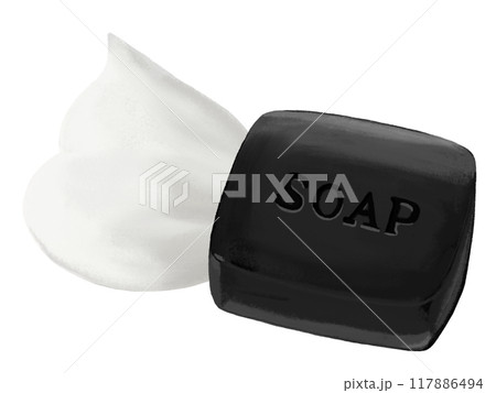 せっけん（ブラック）泡、刻印付き 117886494