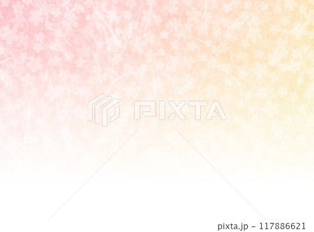 雲竜紙ピンク花柄背景 117886621