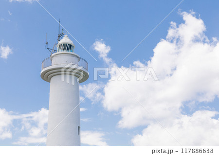 「青森県」夏空と白い灯台 八戸市 「青森県」夏空と白い灯台 八戸市 117886638